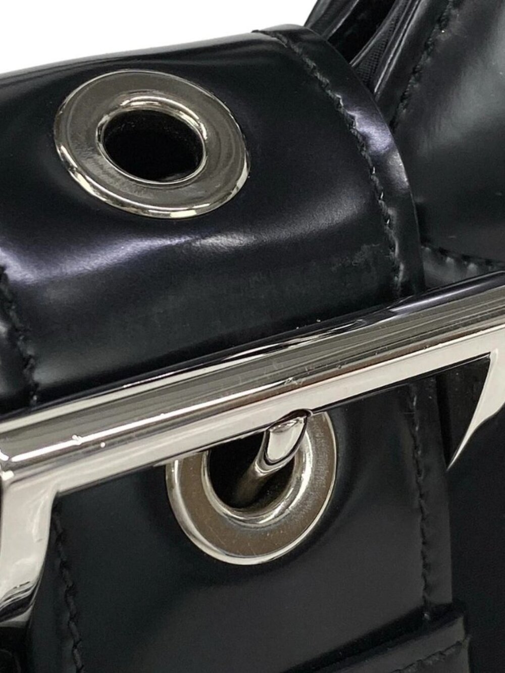 PRADA - Black Nylon Leather Handbag - Picture 13 of 16